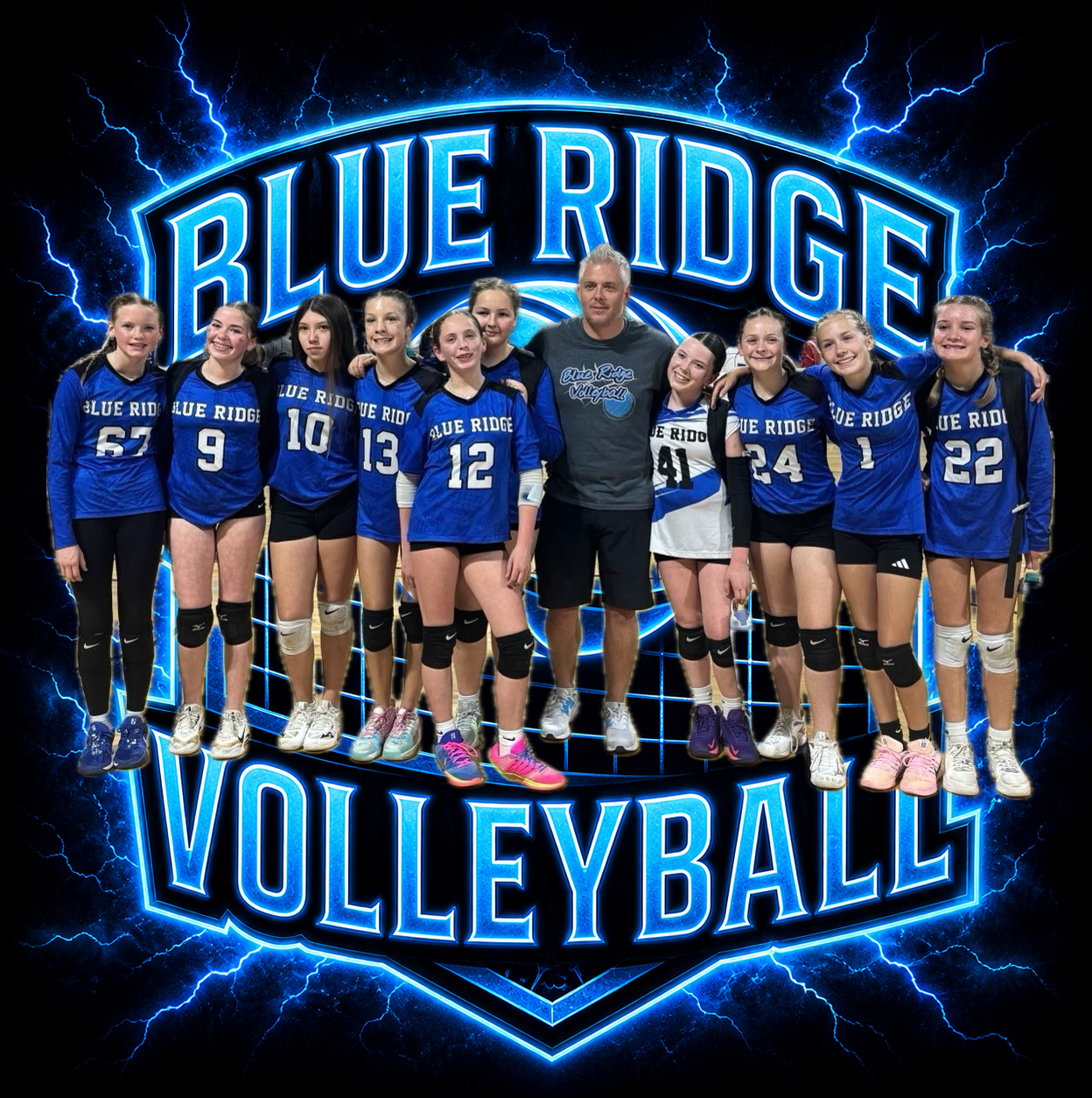 Blue Ridge Volleyball Club players and coach